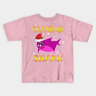 Christmas Grandma Shark Funny Design Gift Idea Kids T-Shirt